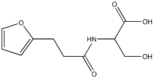 2-[3-(furan-2-yl)propanamido]-3-hydroxypropanoic acid Struktur