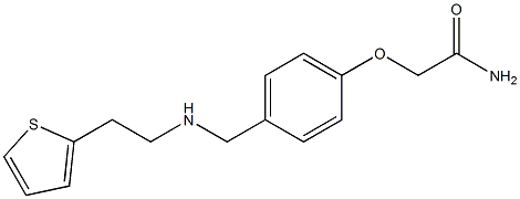 2-[4-({[2-(thiophen-2-yl)ethyl]amino}methyl)phenoxy]acetamide Struktur