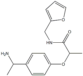 2-[4-(1-aminoethyl)phenoxy]-N-(furan-2-ylmethyl)propanamide Struktur