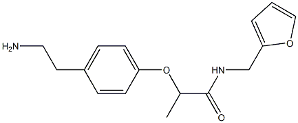 2-[4-(2-aminoethyl)phenoxy]-N-(furan-2-ylmethyl)propanamide Struktur