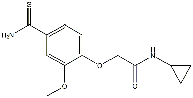 2-[4-(aminocarbonothioyl)-2-methoxyphenoxy]-N-cyclopropylacetamide Struktur