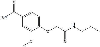 2-[4-(aminocarbonothioyl)-2-methoxyphenoxy]-N-propylacetamide Struktur