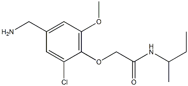 2-[4-(aminomethyl)-2-chloro-6-methoxyphenoxy]-N-(butan-2-yl)acetamide Struktur