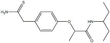 2-[4-(carbamothioylmethyl)phenoxy]-N-(pentan-3-yl)propanamide Struktur