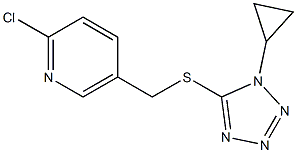 2-chloro-5-{[(1-cyclopropyl-1H-1,2,3,4-tetrazol-5-yl)sulfanyl]methyl}pyridine Struktur