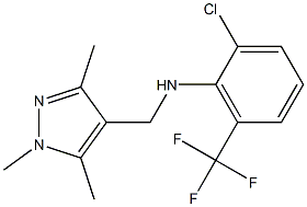 2-chloro-6-(trifluoromethyl)-N-[(1,3,5-trimethyl-1H-pyrazol-4-yl)methyl]aniline Struktur