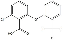 2-chloro-6-[2-(trifluoromethyl)phenoxy]benzoic acid Struktur