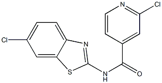 2-chloro-N-(6-chloro-1,3-benzothiazol-2-yl)pyridine-4-carboxamide Struktur