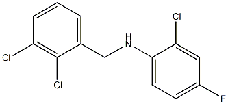 2-chloro-N-[(2,3-dichlorophenyl)methyl]-4-fluoroaniline Struktur