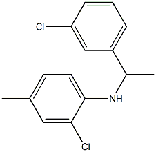 2-chloro-N-[1-(3-chlorophenyl)ethyl]-4-methylaniline Struktur