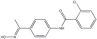 2-chloro-N-{4-[(1E)-N-hydroxyethanimidoyl]phenyl}benzamide Struktur