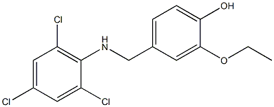 2-ethoxy-4-{[(2,4,6-trichlorophenyl)amino]methyl}phenol Struktur