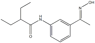 2-ethyl-N-{3-[(1E)-N-hydroxyethanimidoyl]phenyl}butanamide Struktur