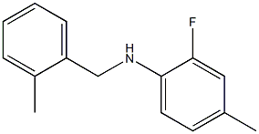 2-fluoro-4-methyl-N-[(2-methylphenyl)methyl]aniline Struktur