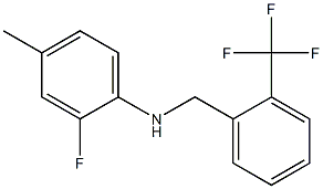 2-fluoro-4-methyl-N-{[2-(trifluoromethyl)phenyl]methyl}aniline Struktur