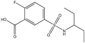 2-fluoro-5-(pentan-3-ylsulfamoyl)benzoic acid Struktur