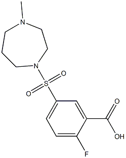 2-fluoro-5-[(4-methyl-1,4-diazepane-1-)sulfonyl]benzoic acid Struktur