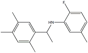 2-fluoro-5-methyl-N-[1-(2,4,5-trimethylphenyl)ethyl]aniline Struktur