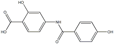 2-hydroxy-4-[(4-hydroxybenzene)amido]benzoic acid Struktur