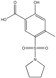 2-hydroxy-4-methyl-5-(pyrrolidine-1-sulfonyl)benzoic acid Struktur