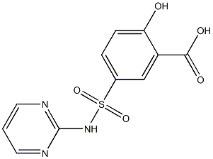 2-hydroxy-5-(pyrimidin-2-ylsulfamoyl)benzoic acid Struktur