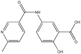 2-hydroxy-5-{[(6-methylpyridin-3-yl)carbonyl]amino}benzoic acid Struktur