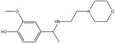 2-methoxy-4-(1-{[2-(morpholin-4-yl)ethyl]amino}ethyl)phenol Struktur