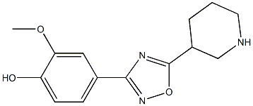 2-methoxy-4-[5-(piperidin-3-yl)-1,2,4-oxadiazol-3-yl]phenol Struktur