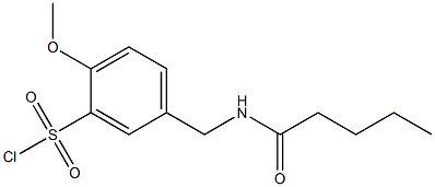 2-methoxy-5-(pentanamidomethyl)benzene-1-sulfonyl chloride Struktur