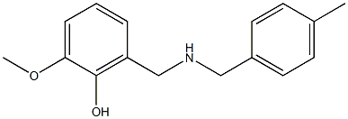 2-methoxy-6-({[(4-methylphenyl)methyl]amino}methyl)phenol Struktur