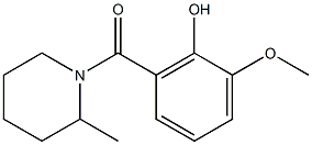 2-methoxy-6-[(2-methylpiperidin-1-yl)carbonyl]phenol Struktur