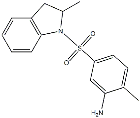 2-methyl-5-[(2-methyl-2,3-dihydro-1H-indole-1-)sulfonyl]aniline Struktur