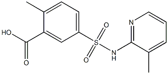 2-methyl-5-[(3-methylpyridin-2-yl)sulfamoyl]benzoic acid Struktur