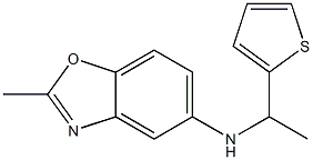 2-methyl-N-[1-(thiophen-2-yl)ethyl]-1,3-benzoxazol-5-amine Struktur