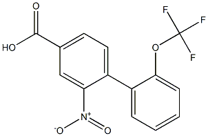 2-nitro-2'-(trifluoromethoxy)-1,1'-biphenyl-4-carboxylic acid Struktur