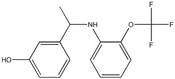 3-(1-{[2-(trifluoromethoxy)phenyl]amino}ethyl)phenol Struktur