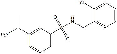 3-(1-aminoethyl)-N-[(2-chlorophenyl)methyl]benzene-1-sulfonamide Struktur