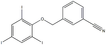 3-(2,4,6-triiodophenoxymethyl)benzonitrile Struktur