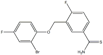 3-(2-bromo-4-fluorophenoxymethyl)-4-fluorobenzene-1-carbothioamide Struktur