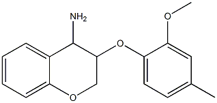 3-(2-methoxy-4-methylphenoxy)-3,4-dihydro-2H-1-benzopyran-4-amine Struktur