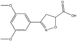 3-(3,5-dimethoxyphenyl)-4,5-dihydro-1,2-oxazole-5-carboxylic acid Struktur