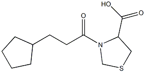 3-(3-cyclopentylpropanoyl)-1,3-thiazolidine-4-carboxylic acid Struktur