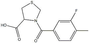 3-(3-fluoro-4-methylbenzoyl)-1,3-thiazolidine-4-carboxylic acid Struktur