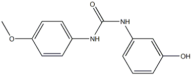 3-(3-hydroxyphenyl)-1-(4-methoxyphenyl)urea Struktur