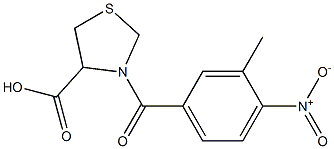 3-(3-methyl-4-nitrobenzoyl)-1,3-thiazolidine-4-carboxylic acid Struktur