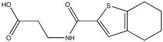 3-(4,5,6,7-tetrahydro-1-benzothiophen-2-ylformamido)propanoic acid Struktur