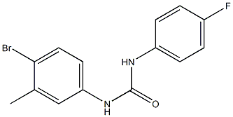 3-(4-bromo-3-methylphenyl)-1-(4-fluorophenyl)urea Struktur