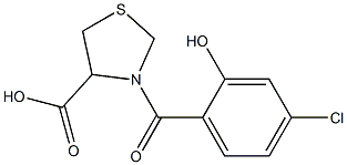 3-(4-chloro-2-hydroxybenzoyl)-1,3-thiazolidine-4-carboxylic acid Struktur