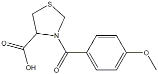 3-(4-methoxybenzoyl)-1,3-thiazolidine-4-carboxylic acid Struktur