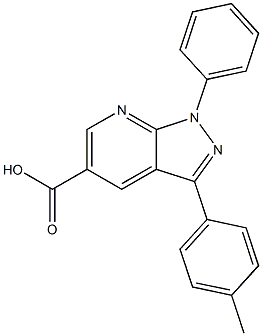 3-(4-methylphenyl)-1-phenyl-1H-pyrazolo[3,4-b]pyridine-5-carboxylic acid Struktur